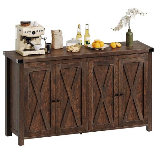 DWVO 55'' Sideboard Buffet Cabinet with Storage, Farmhouse Kitchen Storage Cabinet with Doors