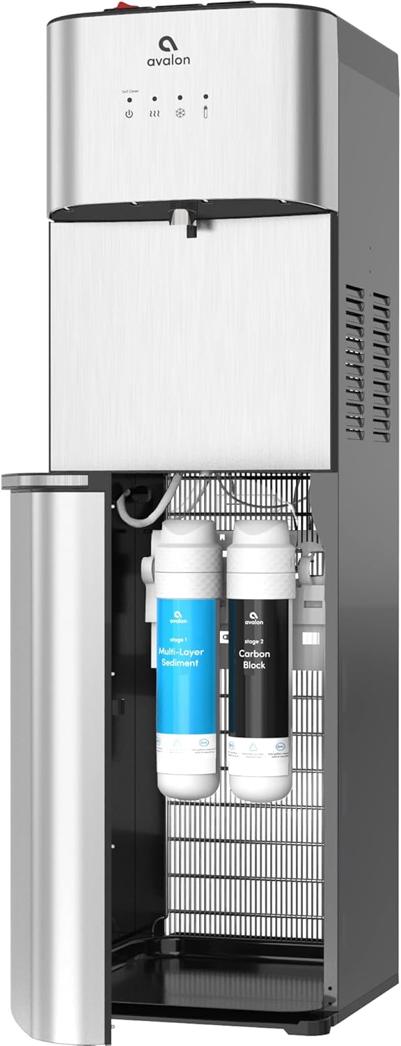 Avalon Self Cleaning Bottleless Water Cooler Water Dispenser Corporate Package - 3 Temperature Settings - Durable Stainless Steel Cabinet