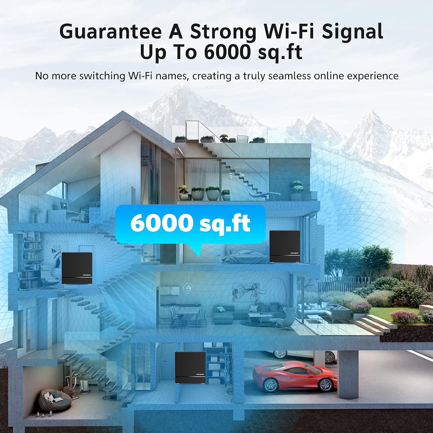 Whole Home WiFi System- Dual Band Mesh WiFi System, AC1200 High Speed Seamless Roaming WiFi Network, Replaces WiFi Router & Extender
