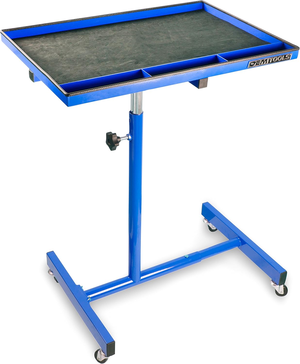 OEMTOOLS 24933 29 Inch Portable Tear Down Tray, Perfect Mobile Tray Table for Mechanics, 55-Pound Capacity, Steel Construction, Blue