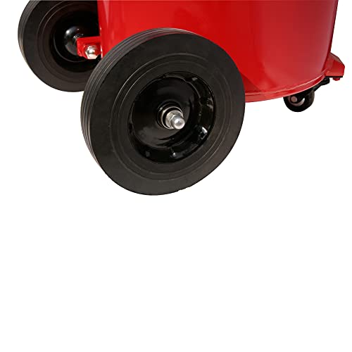 PartsFlow 35 Gallon Gas Caddy Fuel Tank Gasoline container Diesel portable gas tank w/pump Rolling & Solid Rubber Wheels for Weeder,Snow blower