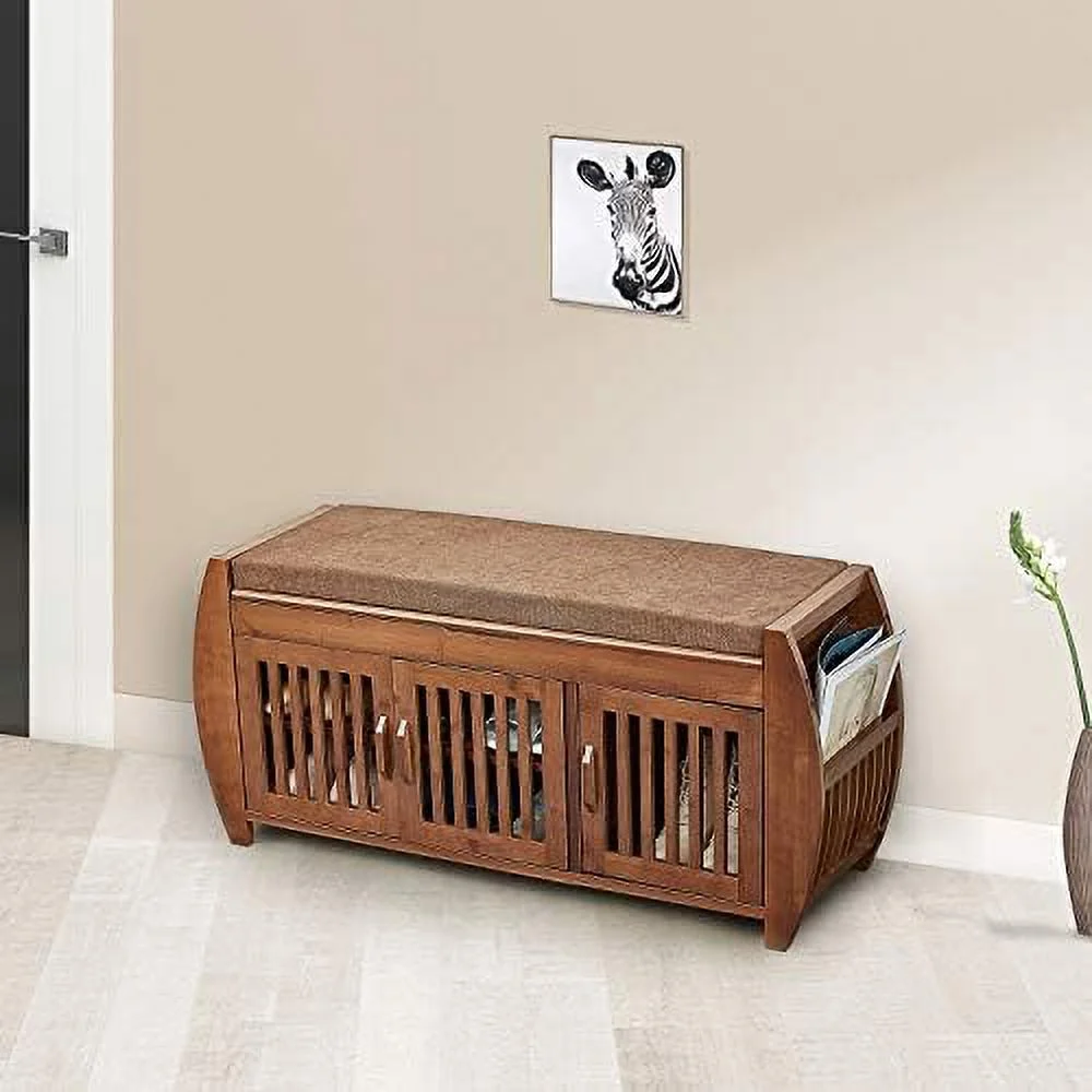 KBANZIBIU Shoe  Bench &amp; Bamboo Shoe Bench &amp; Shoe Rack Cabinet  Benches  Entryway  Organizer for Style &amp