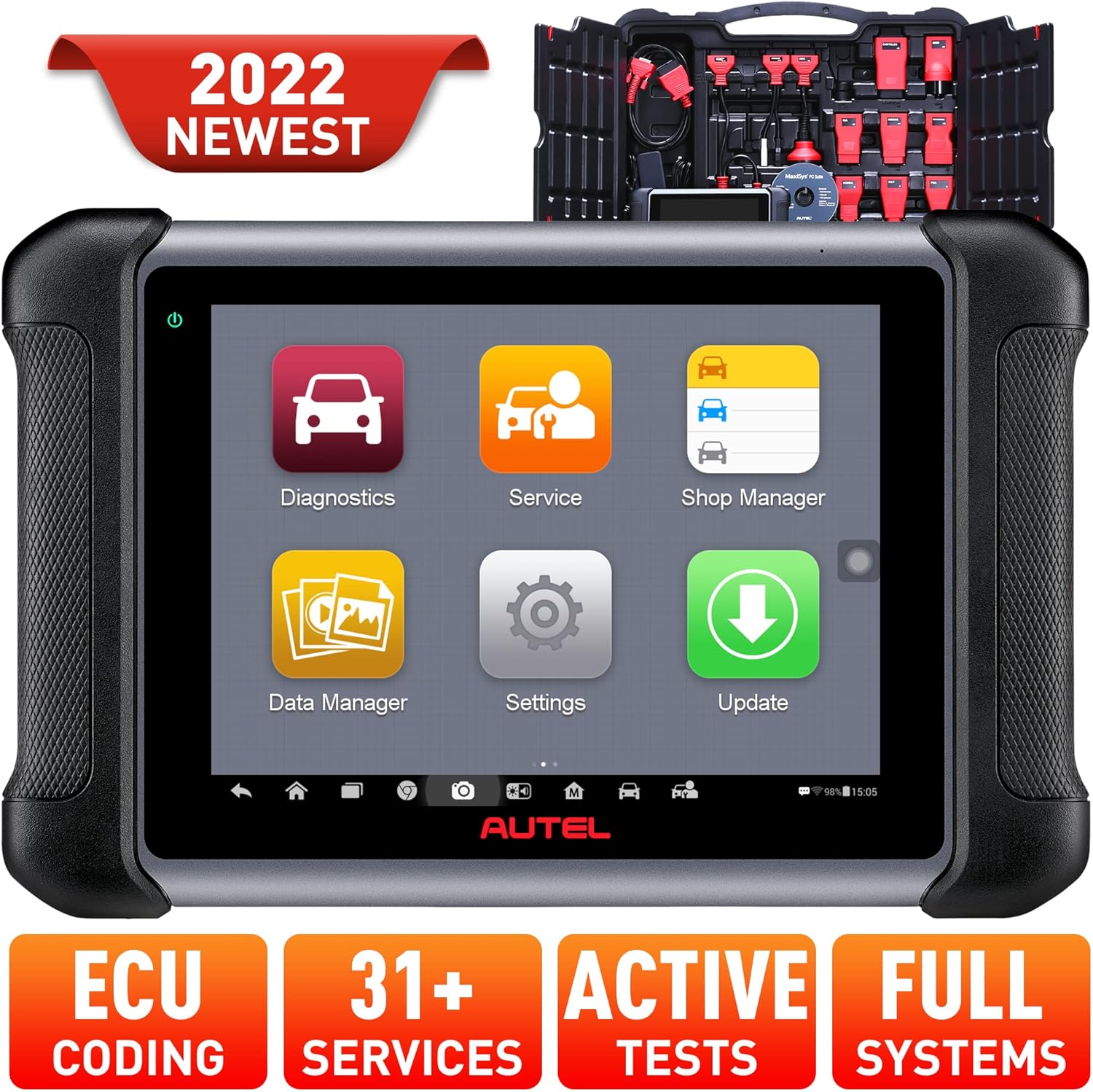 Autel MaxiSys MS906 Automotive Diagnostic Scanner with Bi-Directional Control, Key Fob Programming, ECU Coding