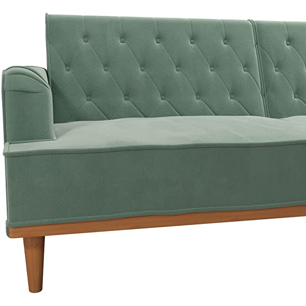 Mr. Kate Stella Vintage Convertible Sofa Bed Futon, Tan Linen