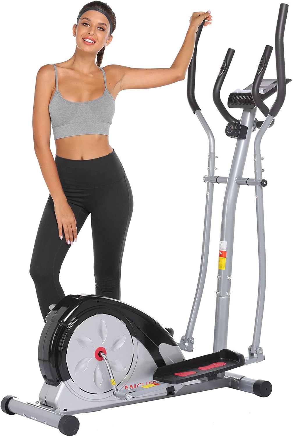 Elliptical Machine Eliptical Trainer Exercise Machine for Home Use Magnetic Smooth Quiet Driven with LCD Monitor and Pulse Rate Grips