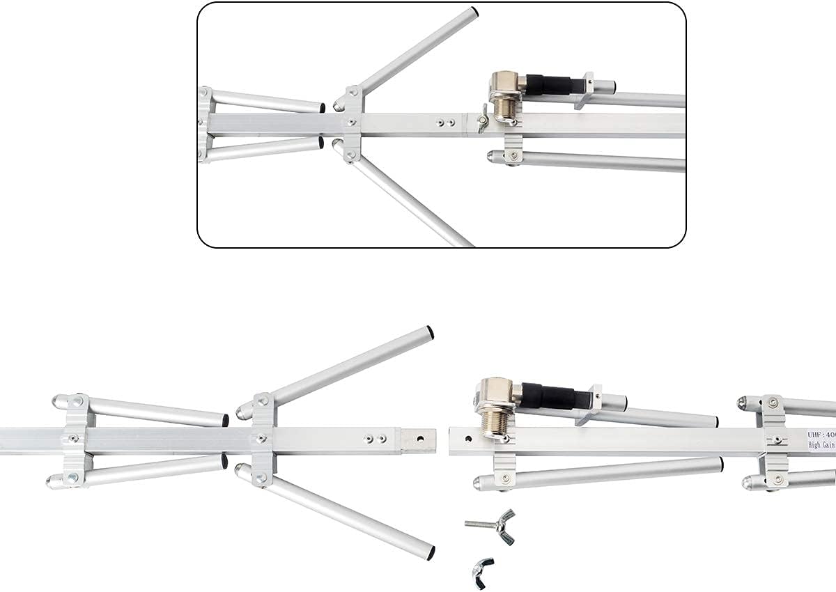 TWAYRDIO 9dBi Yagi Antenna UHF 400-470Mhz Foldable 5 Elements Directional Yagi for Baofeng Yaesu Kenwood Amateur Radio Scanner,GMRS Repeater System