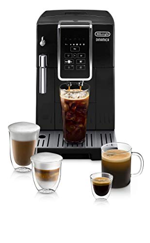 De'Longhi Dinamica Automatic Coffee & Espresso Machine, Iced-Coffee, Burr Grinder (Black) (Renewed)