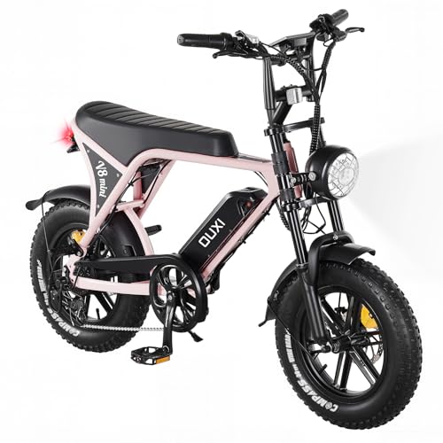 OUXI Electric Bike for Adults, 16" Fat Tire Ebike with 36V 10.4Ah Removable Battery, Moped Style EBike for Teens Up to 20MPH