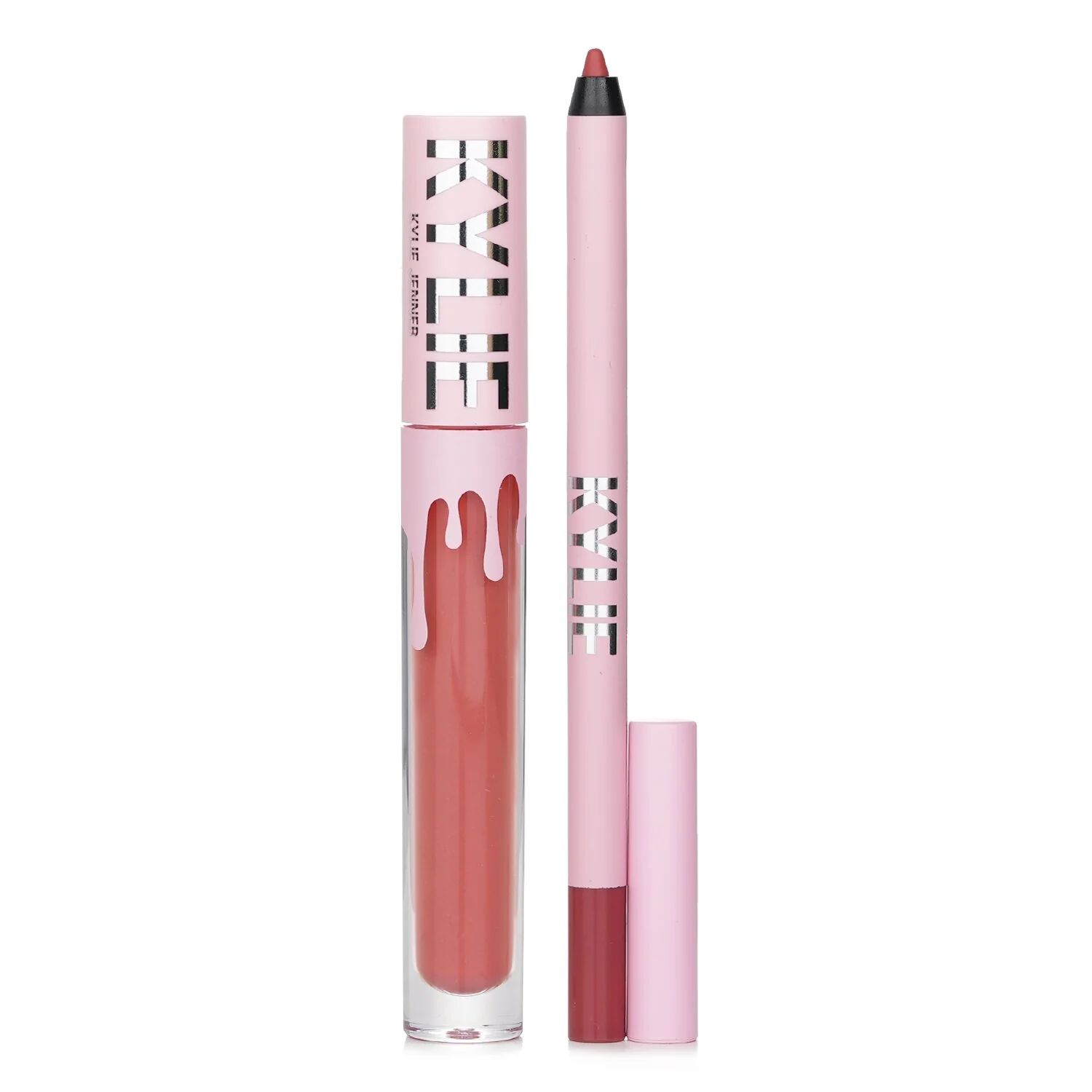 Kylie By Kylie Jenner Matte Lip Kit: Matte Liquid Lipstick 3ml + Lip Liner 1.1g - # 802 Candy K Matte (box slightly damage) 2pcs