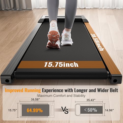 Walking Pad, 2.5HP Under Desk Treadmill for Home Office, 300 Lbs Capacity Portable Treadmill with Remote Control & LED Display