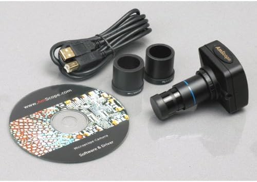 AmScope T690C-M Digital Trinocular Compound Microscope, 40X-2500X Magnification, WH10x and WH25x Super-Widefield Eyepieces, Infinity Objectives