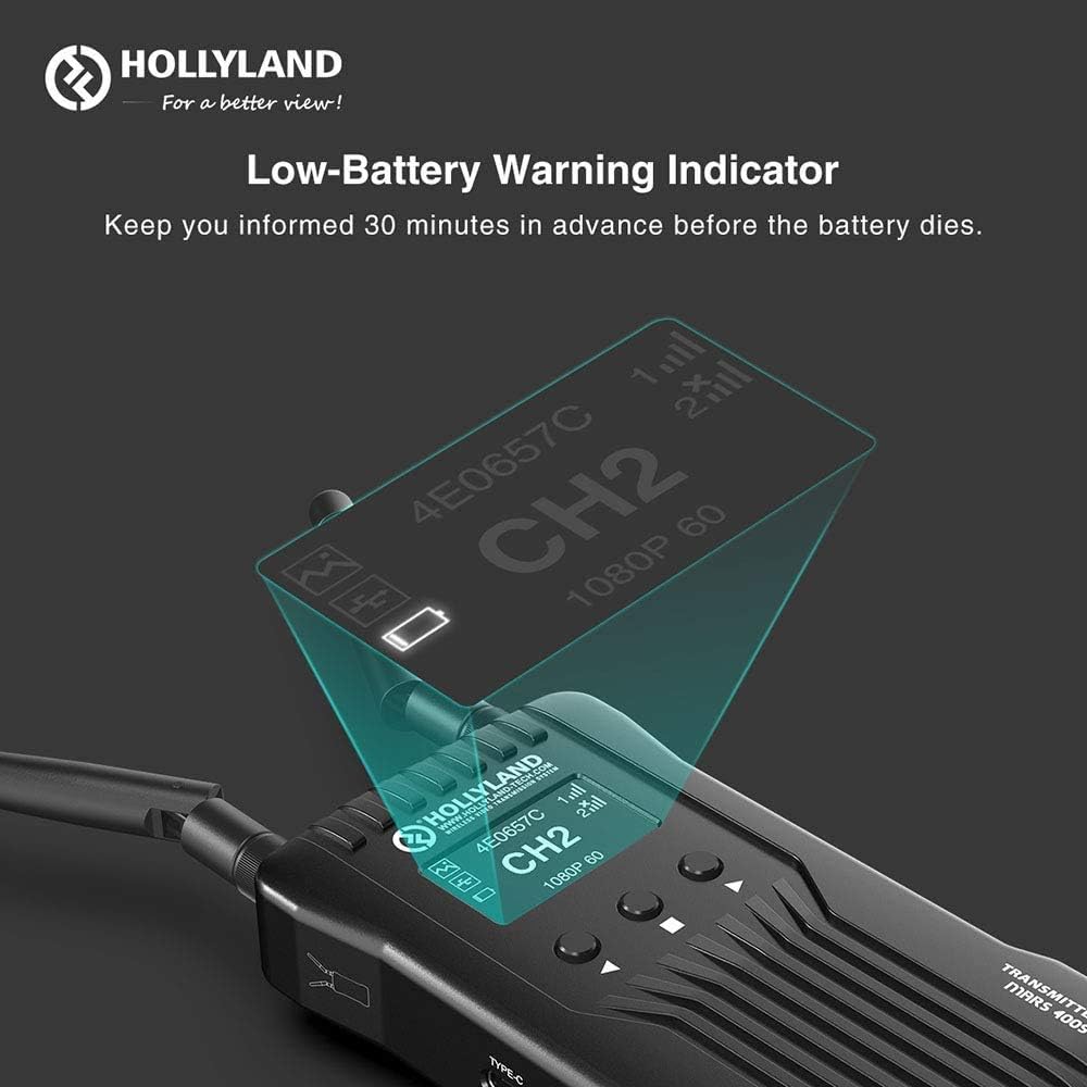 Hollyland Mars 400S Wireless SDI/HDMI Video Transmitter and Receiver for DSLR Camera, 0.1s Low Latency & 400ft Long Range