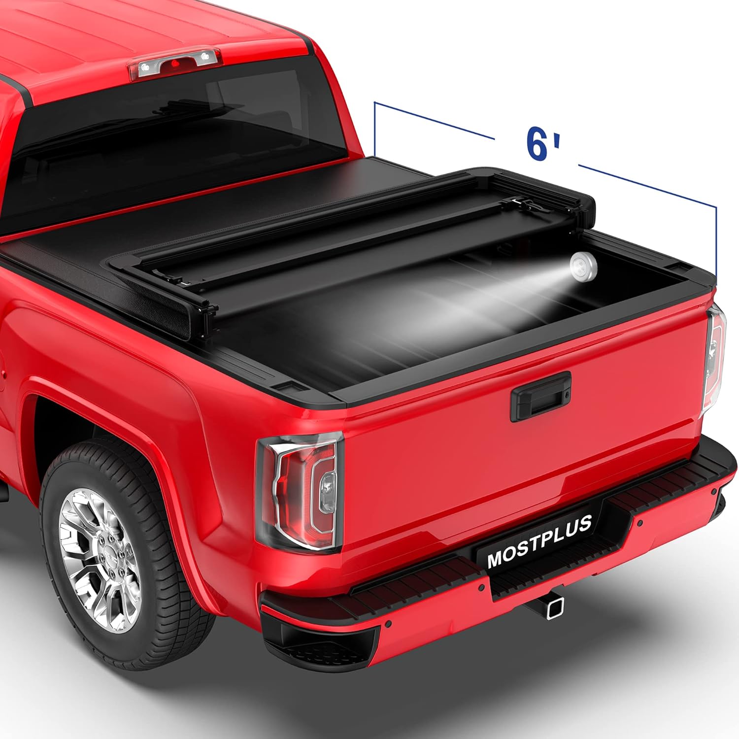 MOSTPLUS Tri-Fold Soft Truck Bed Tonneau Cover Compatible with 2004-2012 Chevy Colorado/GMC Canyon Bed 3 Fold Fleetside On Top (5 FT Feet Bed)