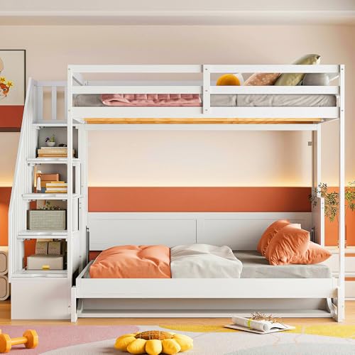 Queen Size Murphy Bed Wall Bed with Desk and Closet,Drawers and Shelves,for Small Spaces Studio Study Office Guest Room Use (Gray#Desk, Queen)