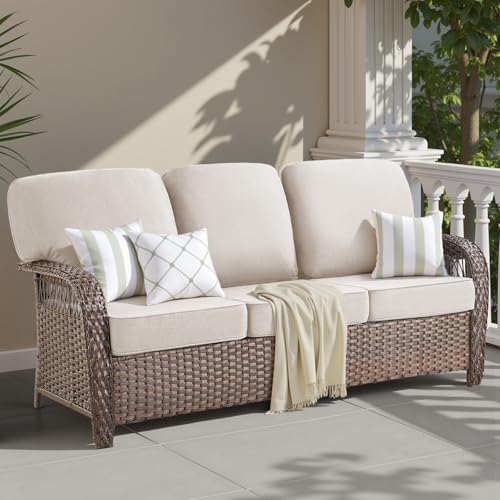 7 Pieces Outdoor Furniture Set with Swivel Chairs