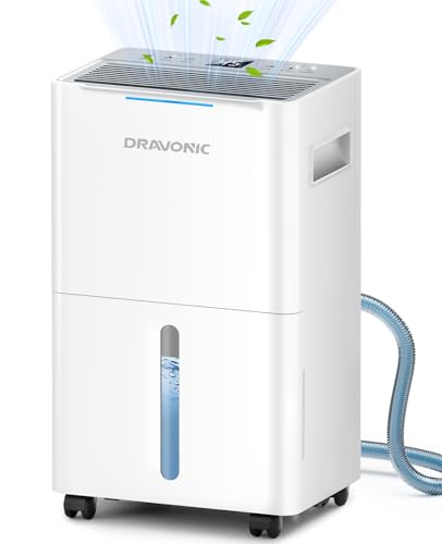 21 Pints Dehumidifier for Basement - 1500 Sq.ft Dehumidifiers for Home, Bedroom & Bathroom with Continuous Drain Hose, Intelligent Humidity Control