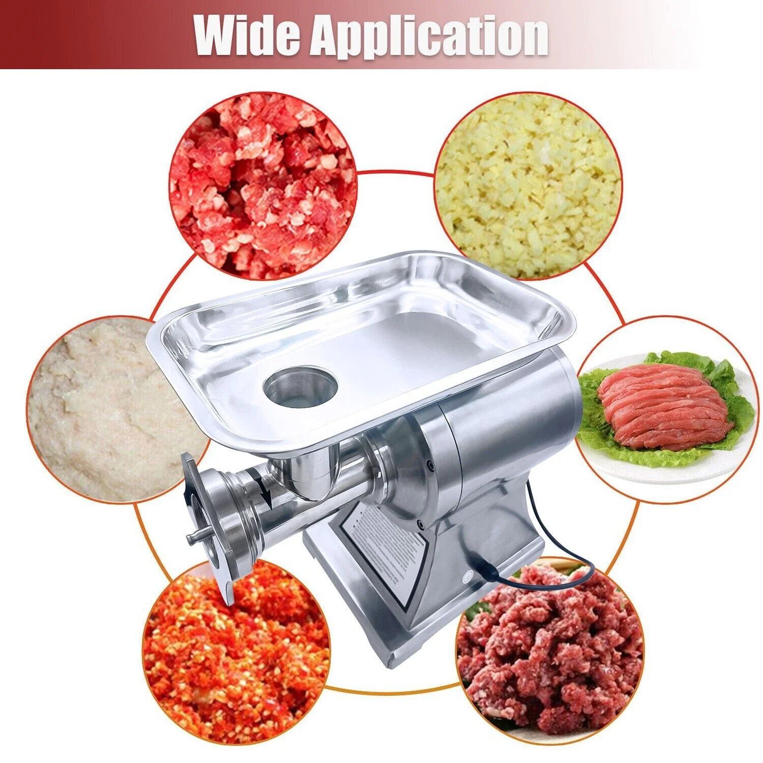 iMeshbean Commercial Electric Meat Grinder, 1100W 550lbs Per Hour Stainless Steel Commercial Sausage Stuffer For Commercial and Home Use
