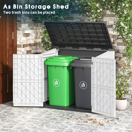 Outdoor Resin Storage Shed 36 Cu. Ft. Garden Horizontal Storage Large Capacity Weather Resistant Storage Box