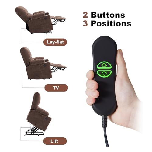 Power Lift Recliner Chair with Extended Footrest, Electric Lift Recliner Chair with Heat and Massage for Elderly, Lift Chair Cup Holders