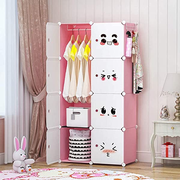 YOZO Cube Storage Organzier Portable Closet Wardrobe Bedroom Dresser (71x14x71 inches) Portable Closet Cube Shelf Armoire Pantry Cabinet, 25 Cubes