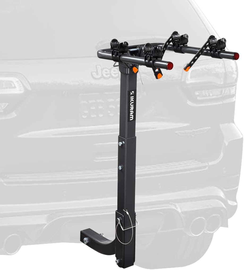 IKURAM R 2 Bike Rack Bicycle Carrier Racks Hitch Mount Double Foldable Rack for Cars, Trucks, SUV's and minivans with a 2 Hitch Receiver