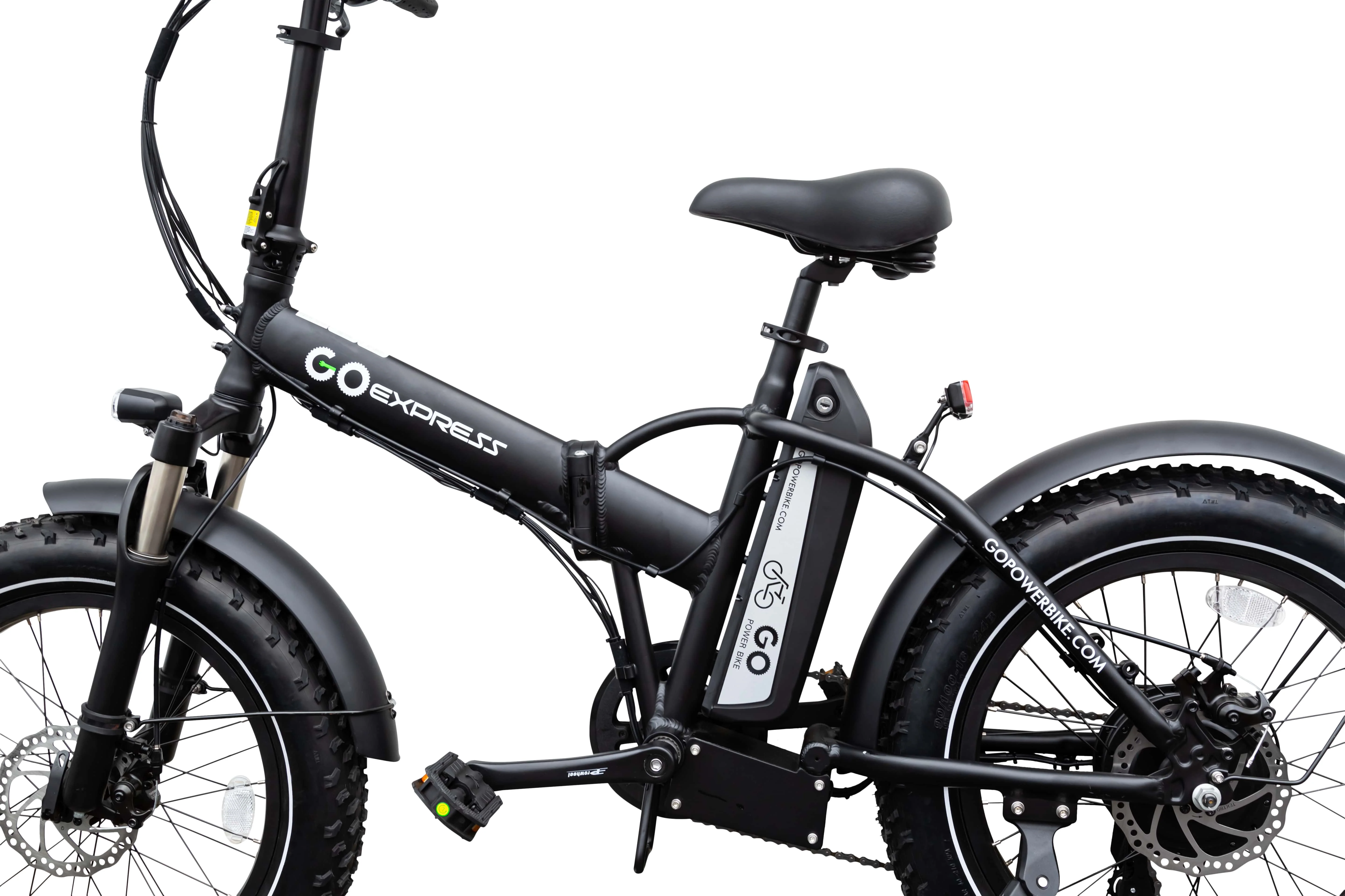 GoPowerBike GoExpress 750W Foldable Electric Bicycle with All-Terrain Fat Tires and 48V 10AH Lithium-Ion Battery (B404BLK)