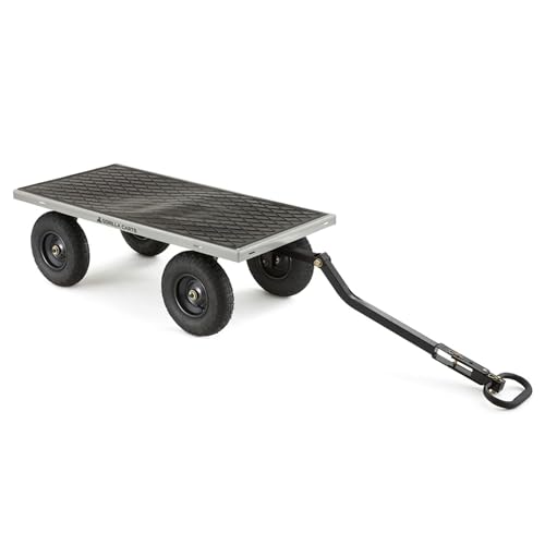 Gorilla Carts Steel Utility Wagon w/ Removable Side Panels, 1000 lb Capacity, Gray