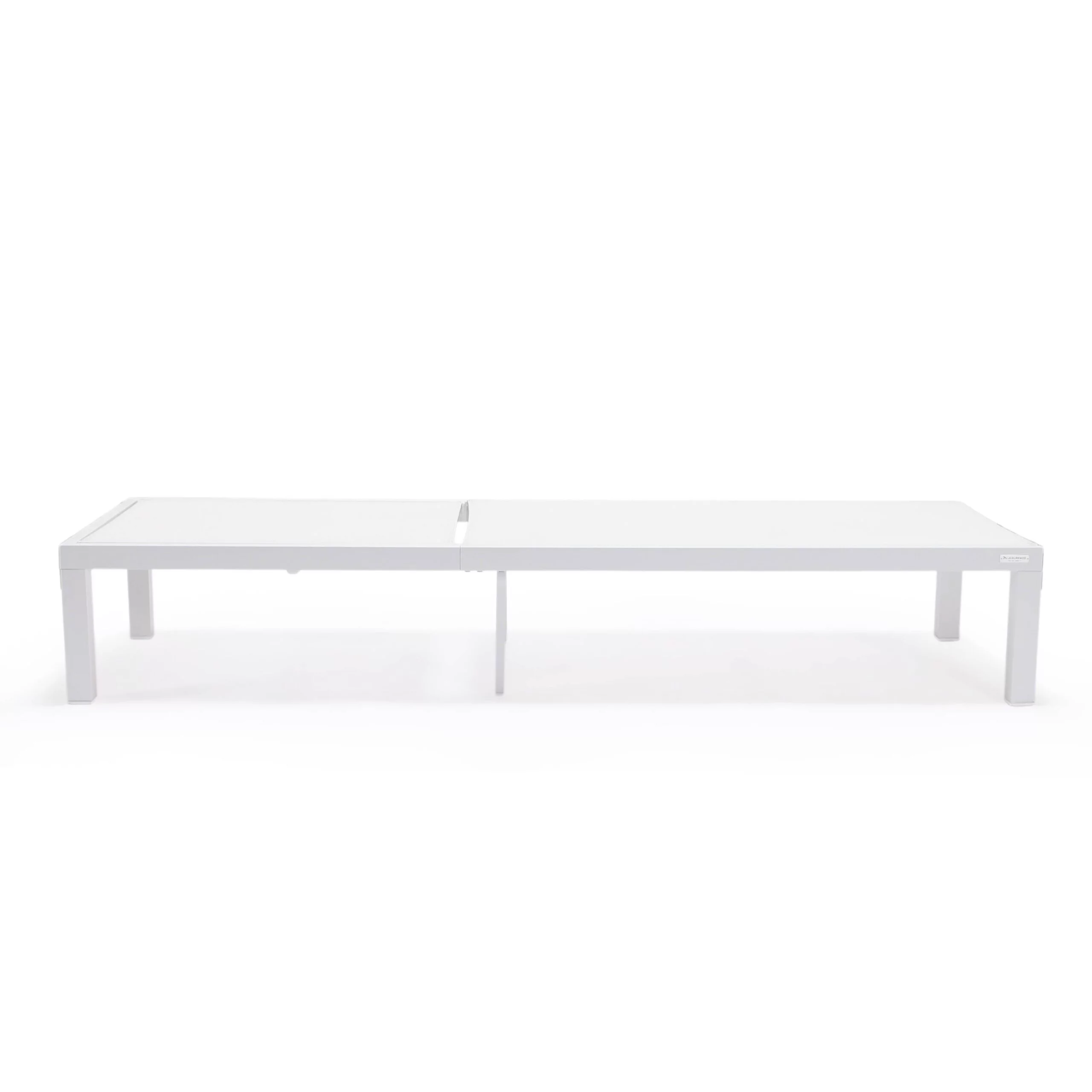 LeisureMod Marlin Poolside Outdoor Patio Lawn and Garden Modern White Powder Coated Aluminum Frame Suntan Sling Chaise Lounge Chair, Set of 2 (White)