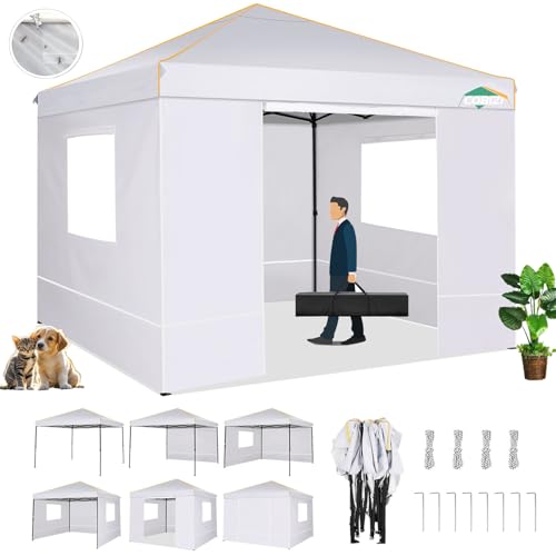 10x10 Pop Up Canopy Tent with 4 Sidewalls and Mesh Windows 2.0