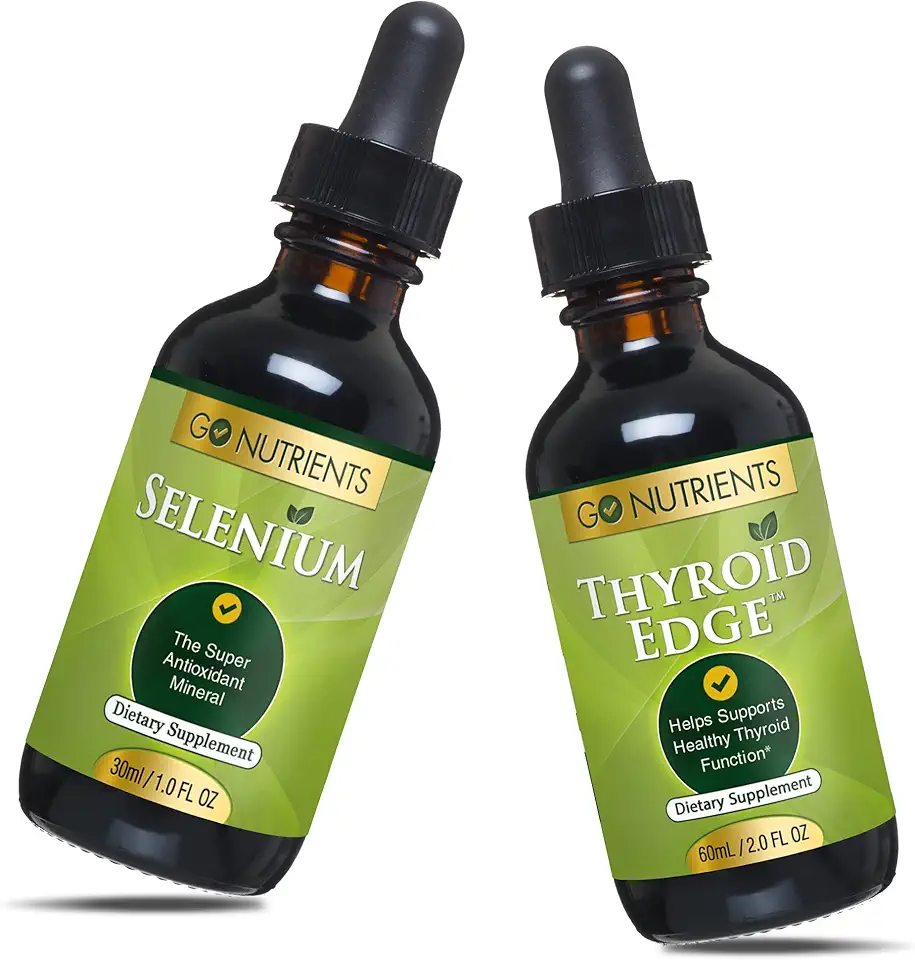 Go Nutrients Selenium 1 oz Liquid Drops, 60 mL - Supports Thyroid Function, Energy, and Metabolism - Kansas Nuitrition - HNZSDS