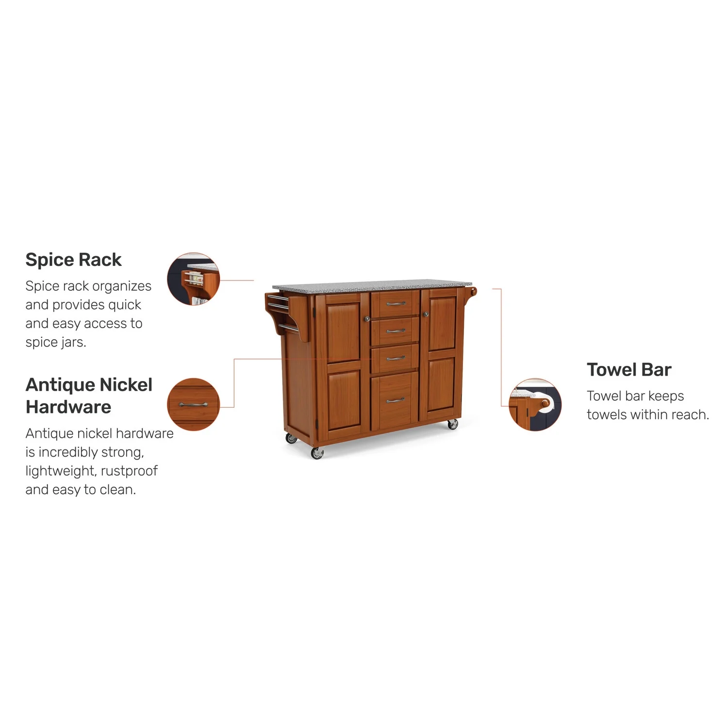 Homestyles Create-a-Cart Wood Rolling Kitchen Cart in Brown