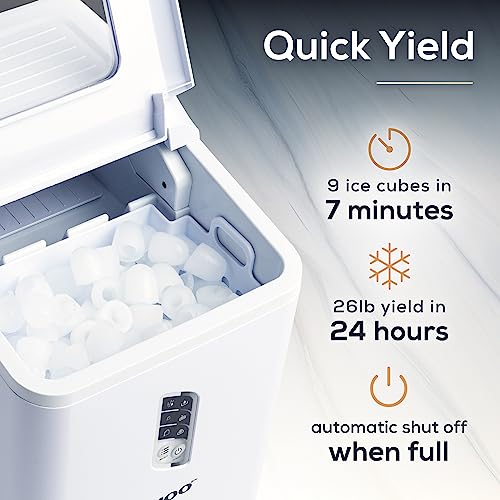 Igloo Electric Countertop Ice Maker Machine - Automatic and Portable - 33 Pounds in 24 Hours - Icecube Maker - Plastic Scoop and Basket