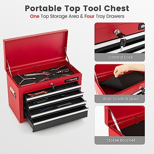 ERGOMASTER Rolling Tool Chest Cabinet Big Capacity Storage with Wheels and Lock Key, Portable Tool-Box Organizer with Sliding Drawers