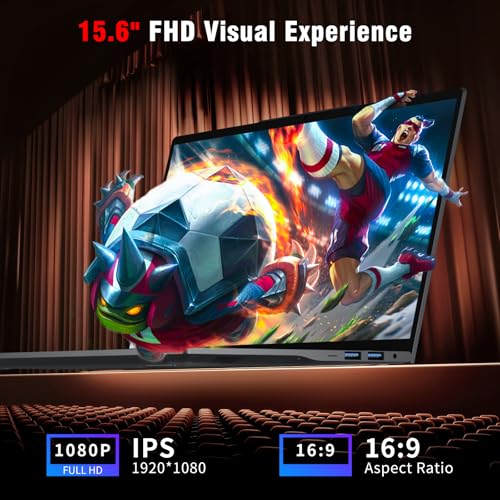 15.6 inch Laptop, Laptops with Core 8100Y (up to 3.40GHz), Gaming Laptop 16GB RAM 512GB ROM, FHD 1920 x 1080