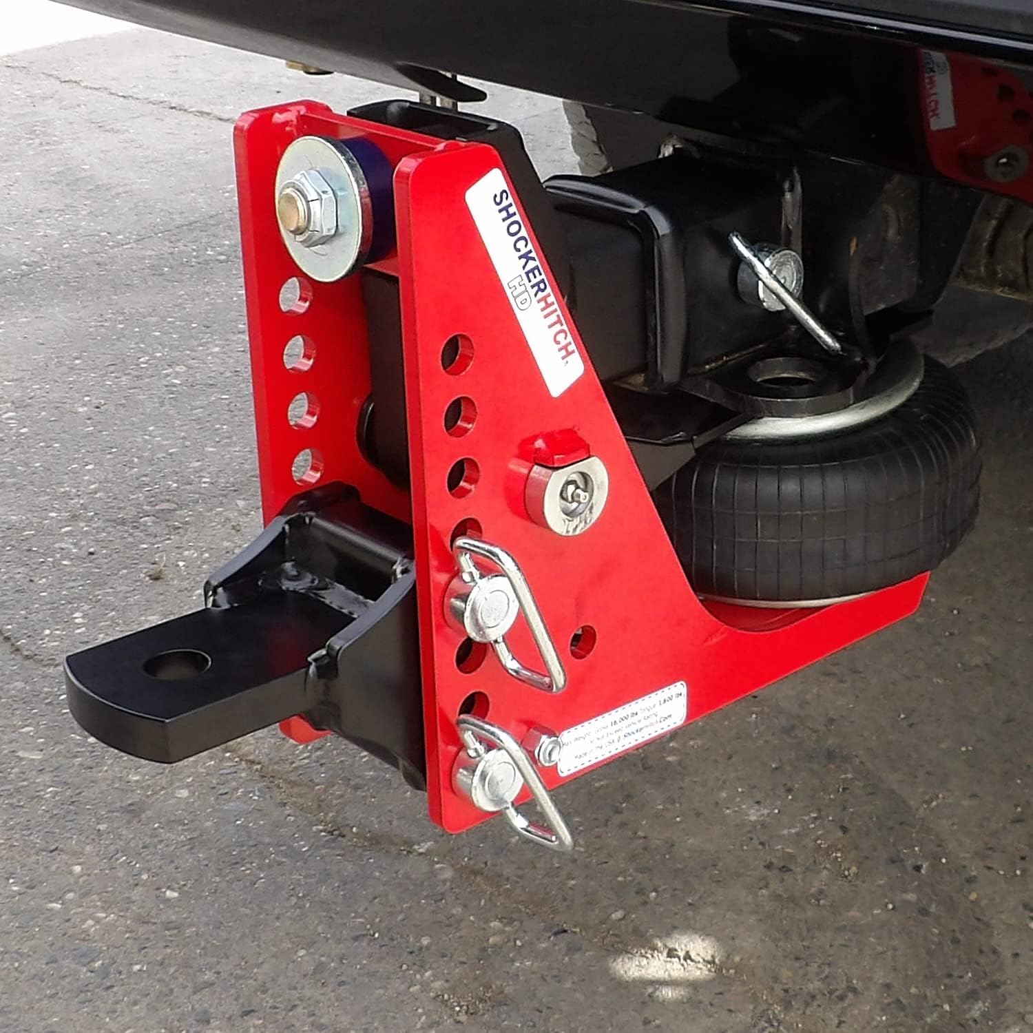 Shocker Air Hitch with Drawbar Ball Mount, Fits 2" Hitch - 12,000 lbs