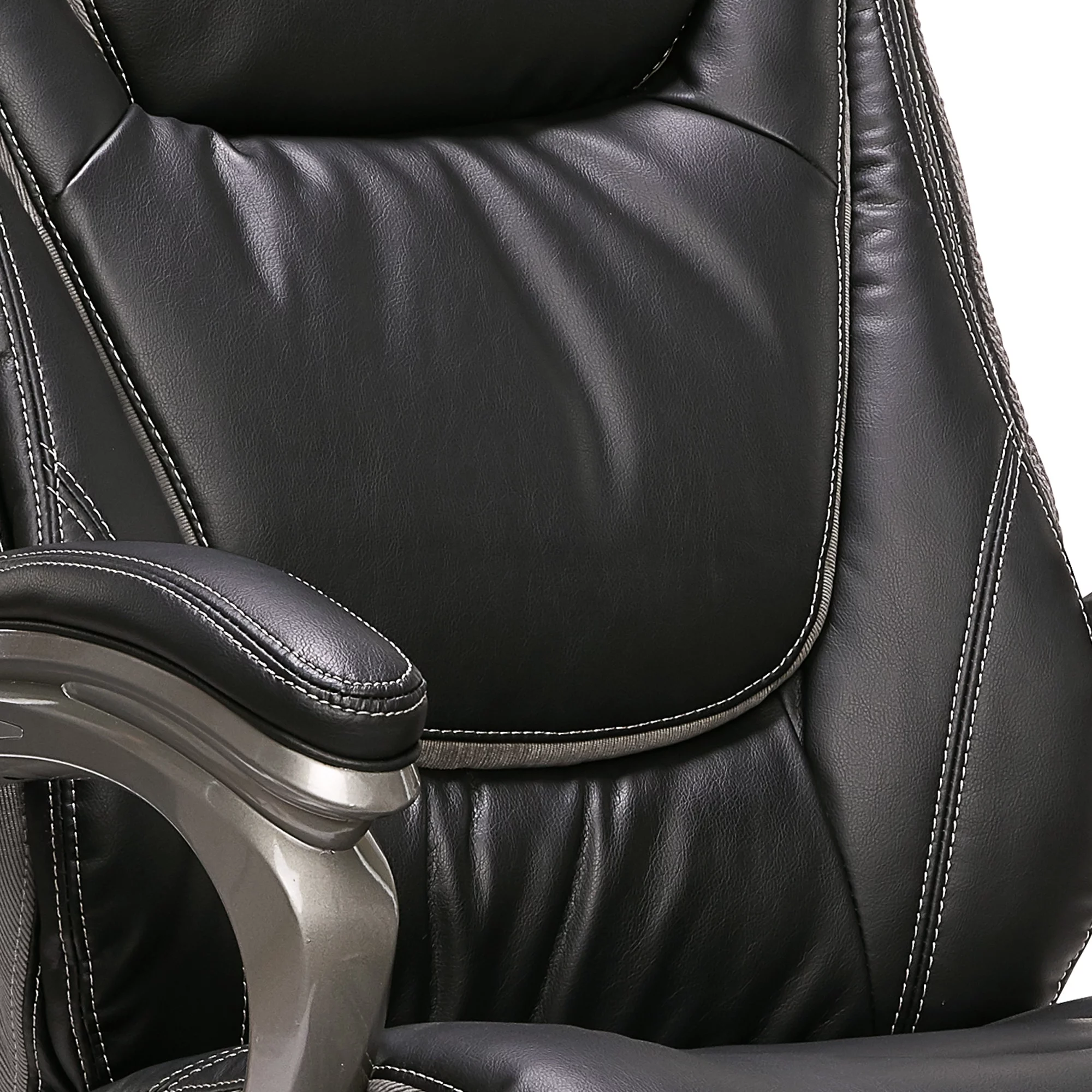 Serta Bonded Leather Big & Tall Office Chair with Smart Layers, 350 lb. Capacity, Black