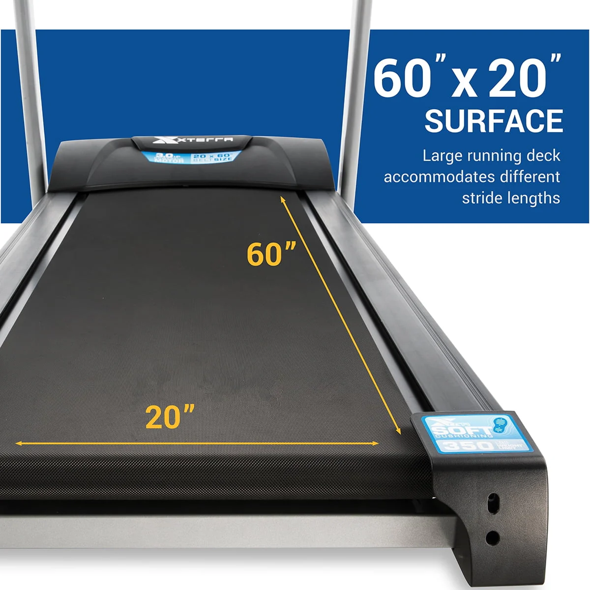 XTERRA TRX3500 Folding Motorized Treadmill with Bluetooth FTMS, Handlebar Control Buttons, Built-In Speaker and Audio-Jack