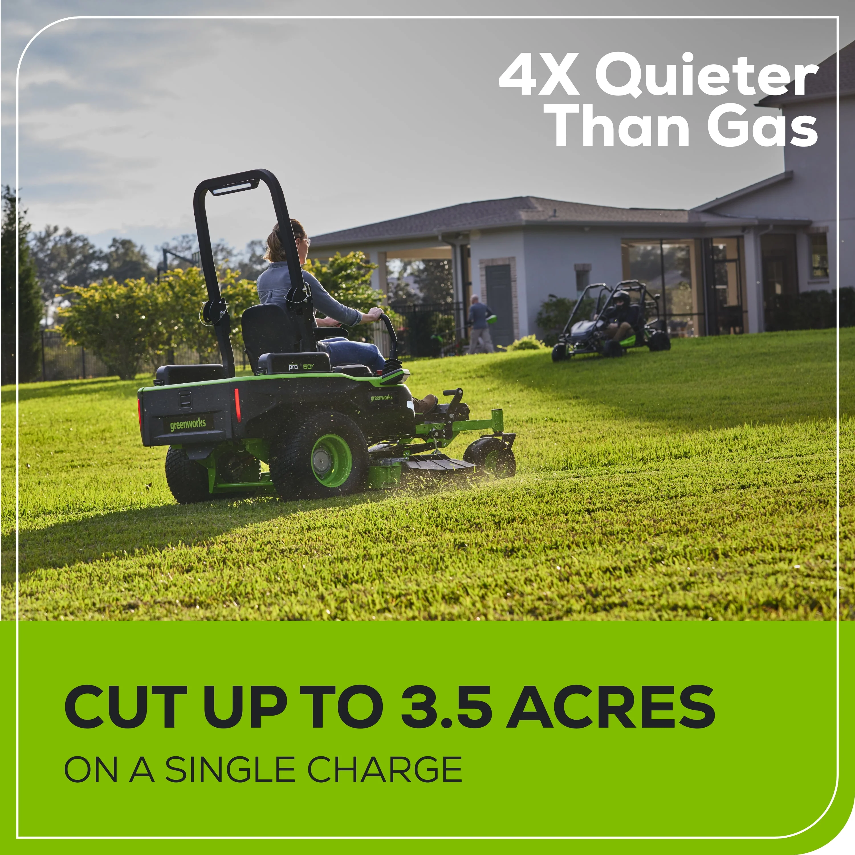Greenworks 60V 54 MaximusZ Zero Turn Riding Mower with (2) 20.0 Ah, (2) 8.0 Ah & (2) 4.0 Ah Batteries and 1.5kW Charger 7422302