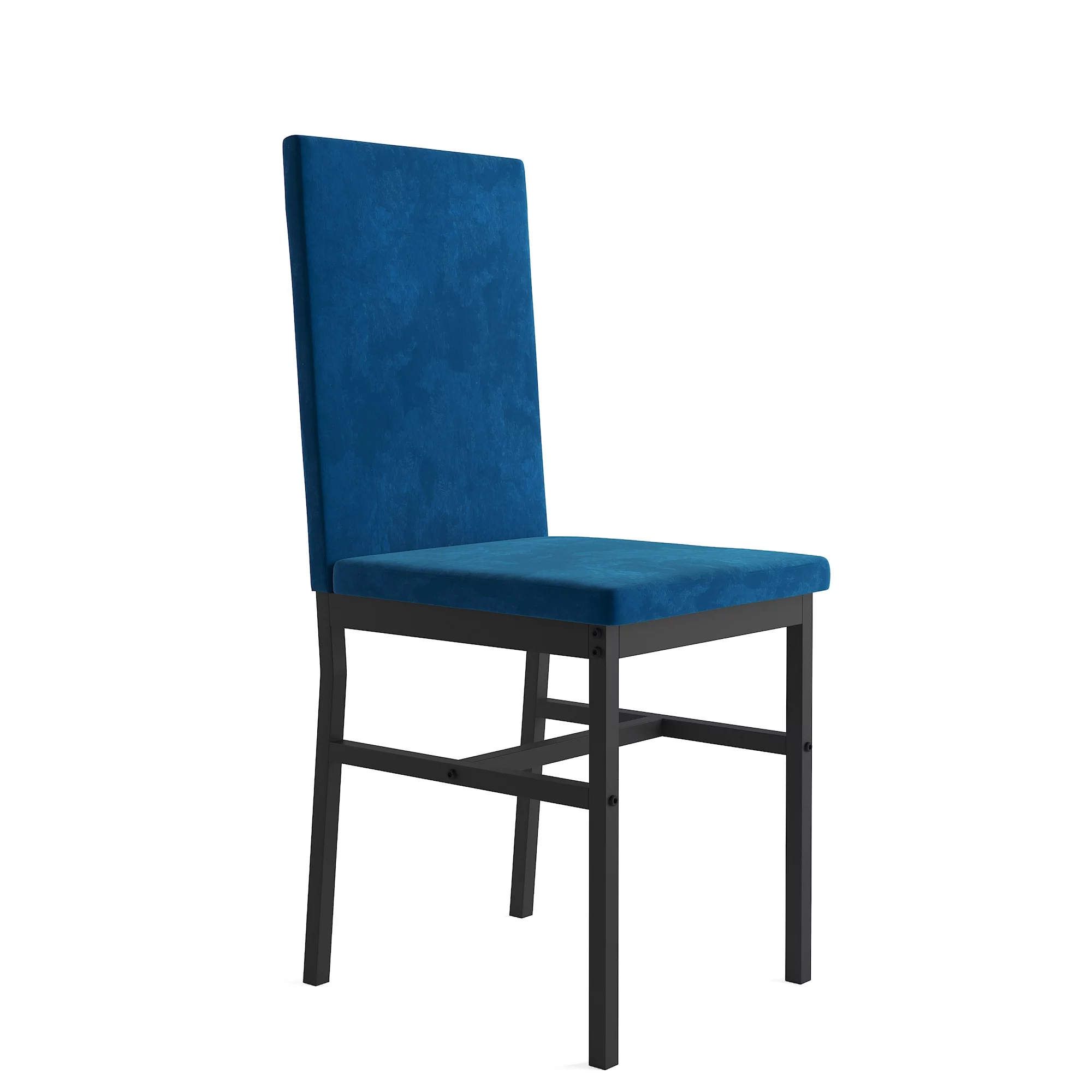 Modern Dining Set for 4, 5-Piece Dining Table and Chairs Set, 1 Table with White Marble Top, 4 Blue Velvet Chairs for Kitchen Dining Room Living Room