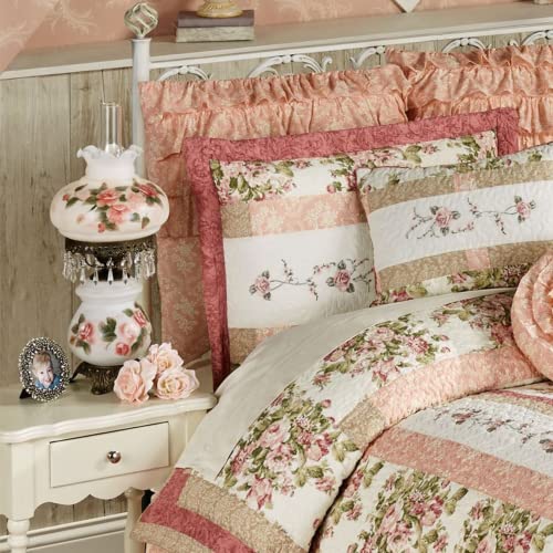 Touch of Class Abigail Hurricane Style Parlor Table Lamp - Antique Victorian Aesthetic - Painted by Hand - Floral Designs