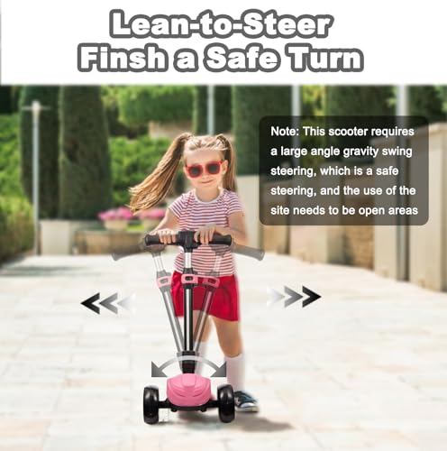 3 Wheel Electric Scooter for Kids and Toddlers Ages 3-8, LED Display, Premium Front Light and Wheel Lights, Boys and Girls, Safe Kick Lightup