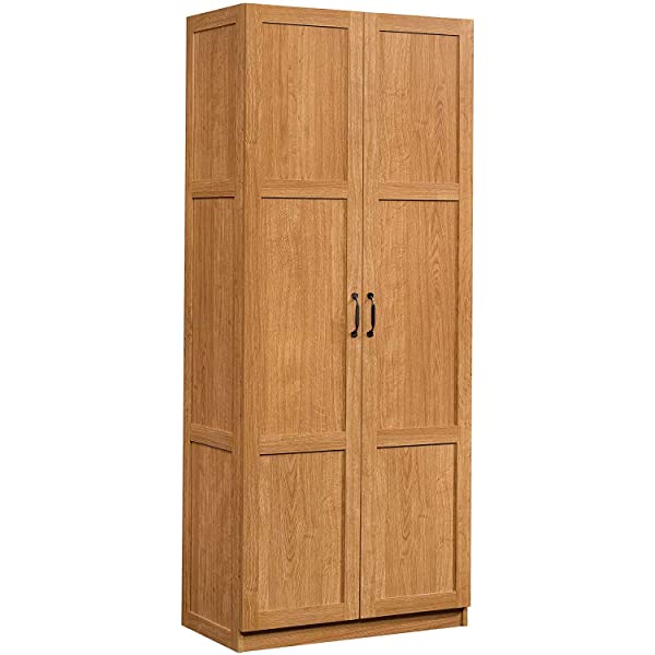 Sauder 419496 Miscellaneous Storage Storage Cabinet, L: 29.61" x W: 16.02" x H: 71.50", Cinnamon Cherry finish Cinnamon Cherry Finish Storage Cabinet