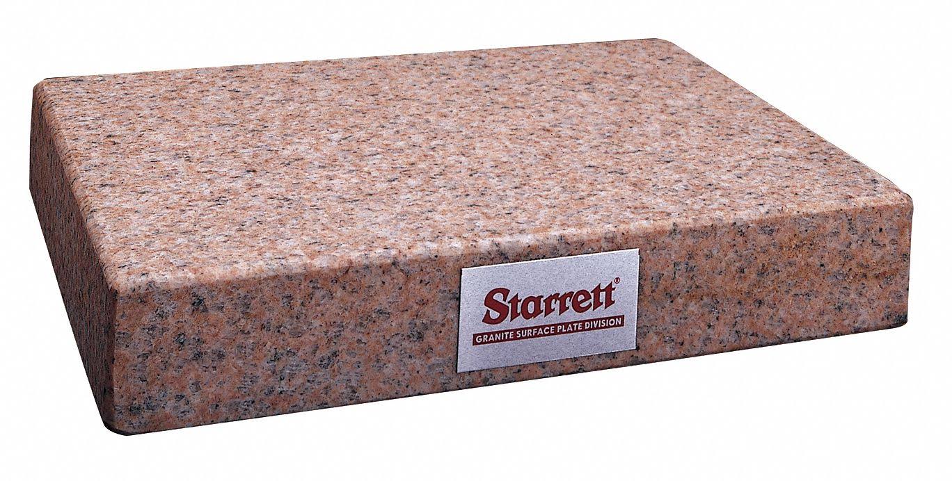 Starrett 80613 Granite Surface Plate,pink,a,12X18X4
