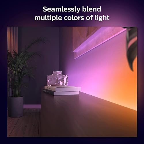 Philips Hue Indoor 6-Foot Smart LED Light Strip Base Kit with Plug - Flowing Multicolor Effect - 1 Pack - Control with Hue App