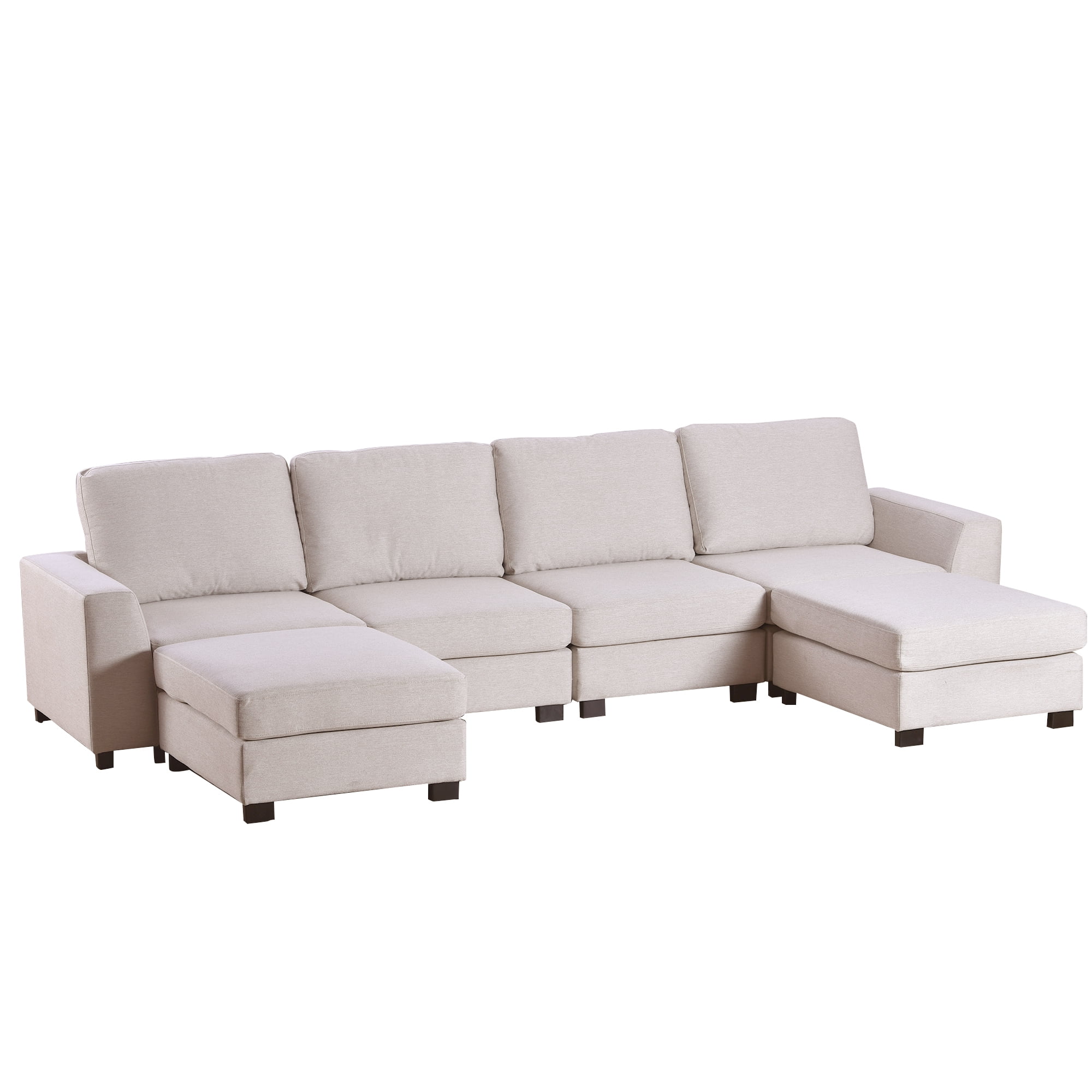 Ucloveria 130.7" U Shaped Modular Sectional Sofa, Convertible L Shaped Oversized Couch Sofa for Living Room