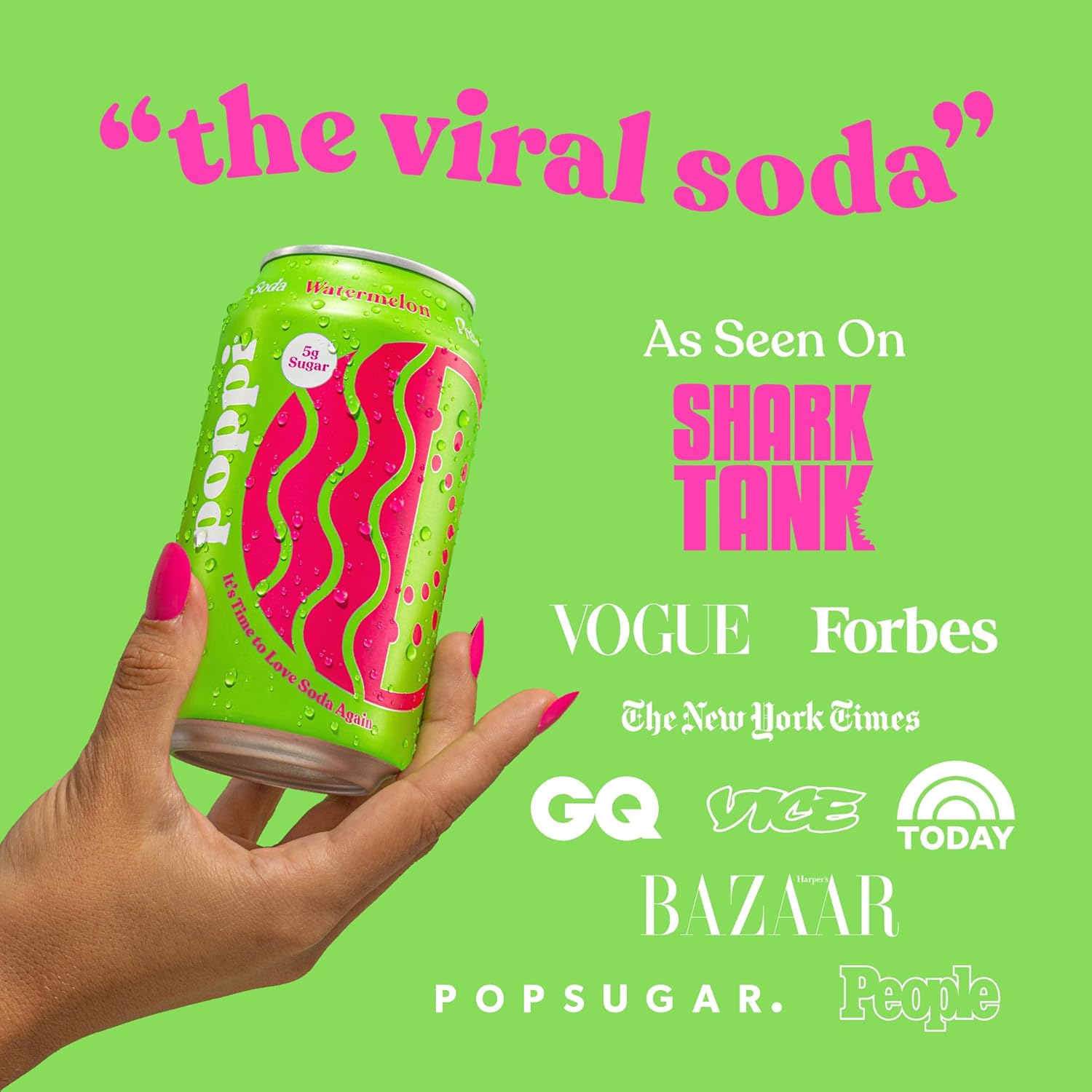 POPPI Sparkling Prebiotic Soda, Bulk 72-Pack, Ginger Lime, Watermelon and Raspberry Rose, Beverages made with Apple Cider Vinegar