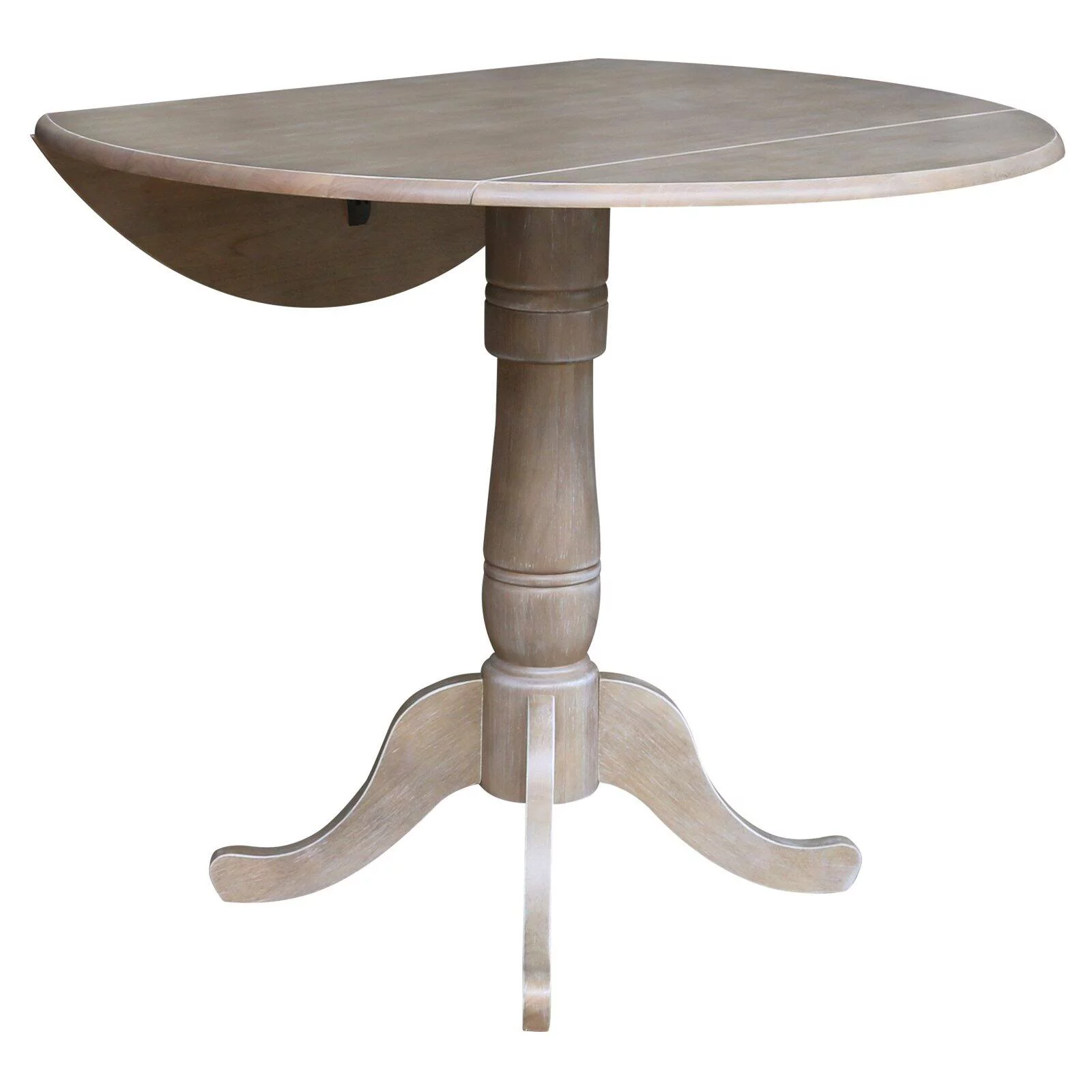 42" Round Dual Drop Leaf Pedestal Table - 35.5"H