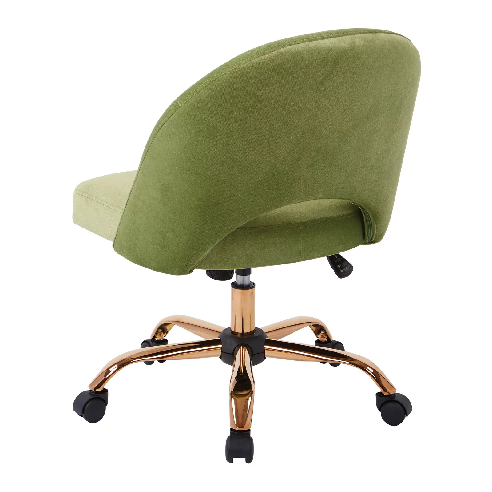 OSP Home Furnishings Lula Office Chair in Lavender Fabric with Rose Gold Base