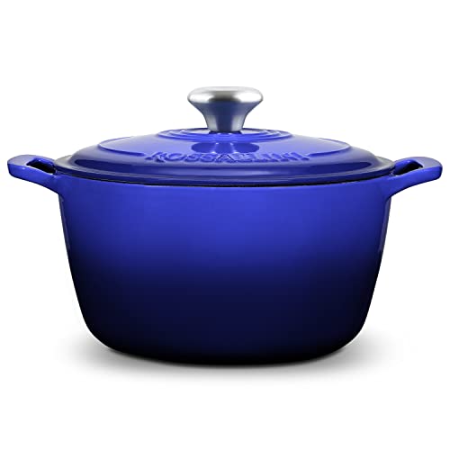 Signature Enameled Cast Iron Dutch Oven, Non-Stick Serving Pot with Tight Fitting Lid for Perfect Roasting, Baking, Sauteing
