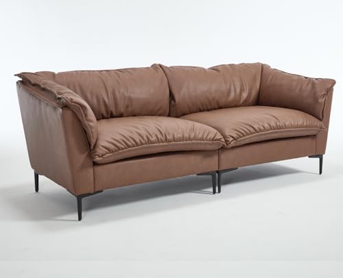 CIMOTA 80'' Faux Leather Loveseat Sofa for Living Room, Modern 2 Seater Small Cloud Couch for Bedroom/Small Space/Apartment